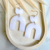 Quartz Ella Earrings- White