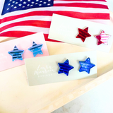 Patriotic Star Stud Earrings