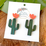 Endless Summer Cactus Earrings- Papaya
