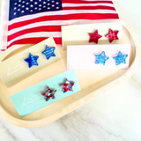 Patriotic Star Stud Earrings