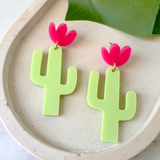 Endless Summer Cactus Earrings- Hibiscus