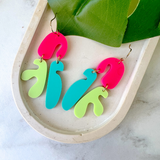 Endless Summer Coral Earrings- Hibiscus