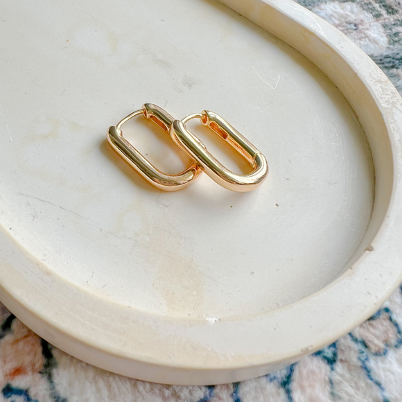 Gold-filled Rectangle Hoops