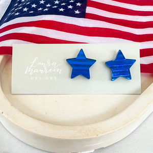 Patriotic Star Stud Earrings