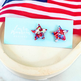 Patriotic Star Stud Earrings