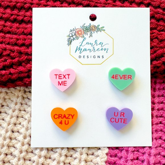 Valentine's- Mix & Match Modern Candy Heart Studs