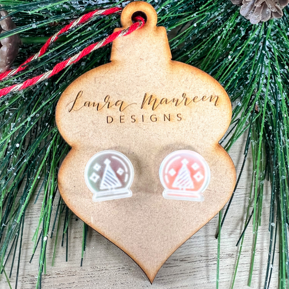 Holiday '22- Snow Globe Stud Earrings